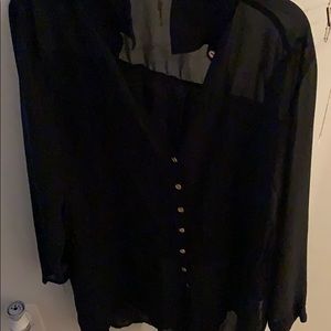 Slick black long shirt